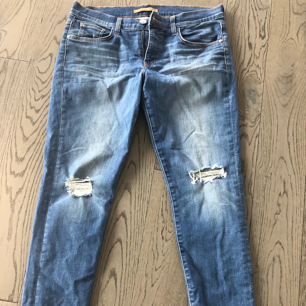 Rebecca Minkoff Women's Skinny Jeans in Distressed Blue Denim